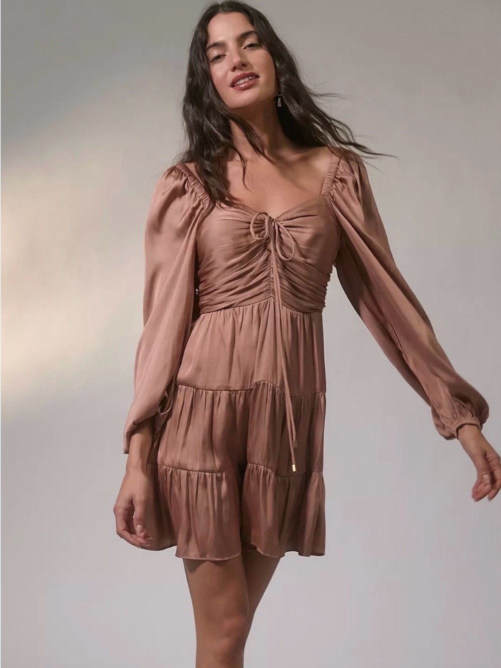 MINKPINK Spencer Satin Tiered Mini Dress